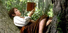 Frodo takes a break. Photo from New Line Productions, Inc.
